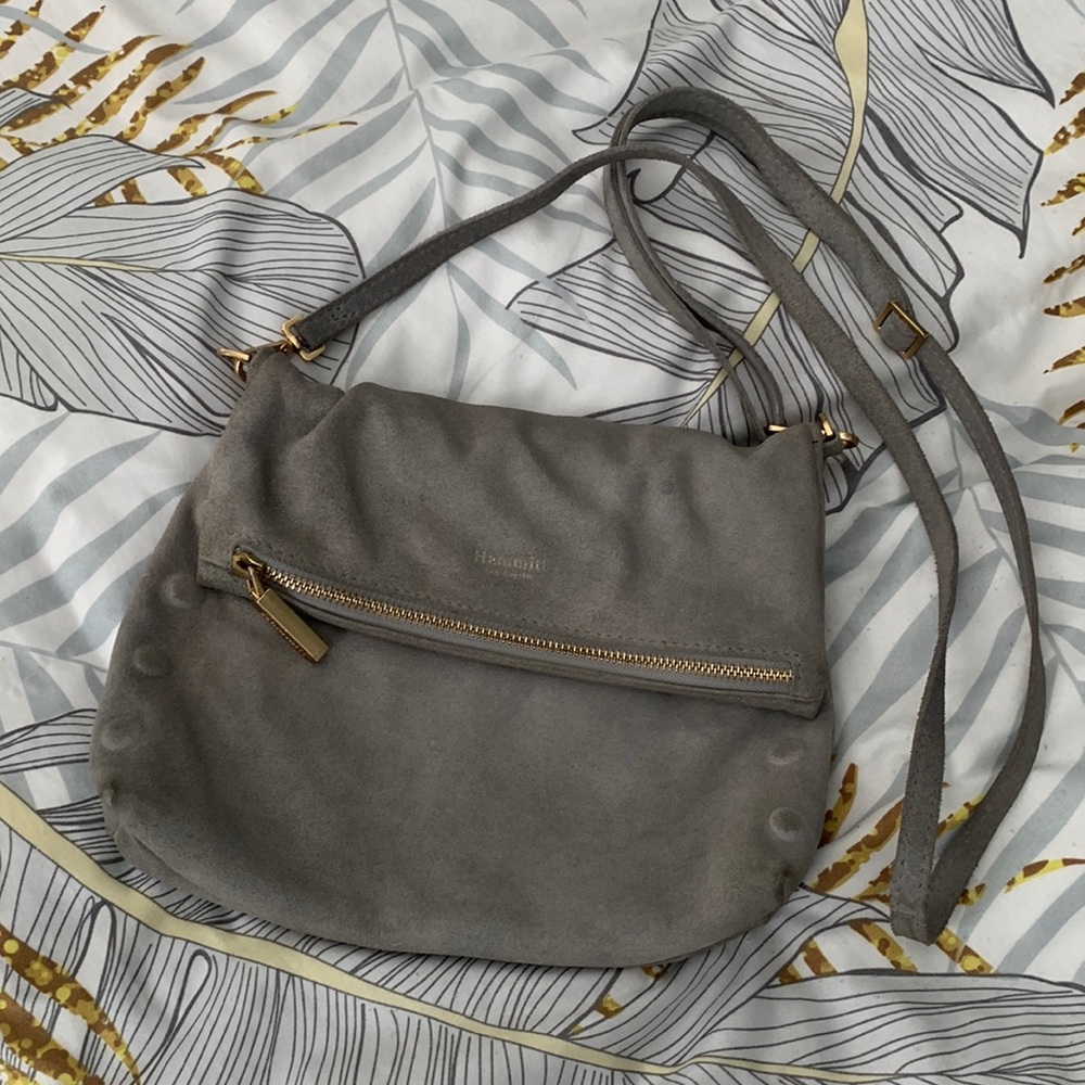 Hammitt gray suede Crossbody bag.